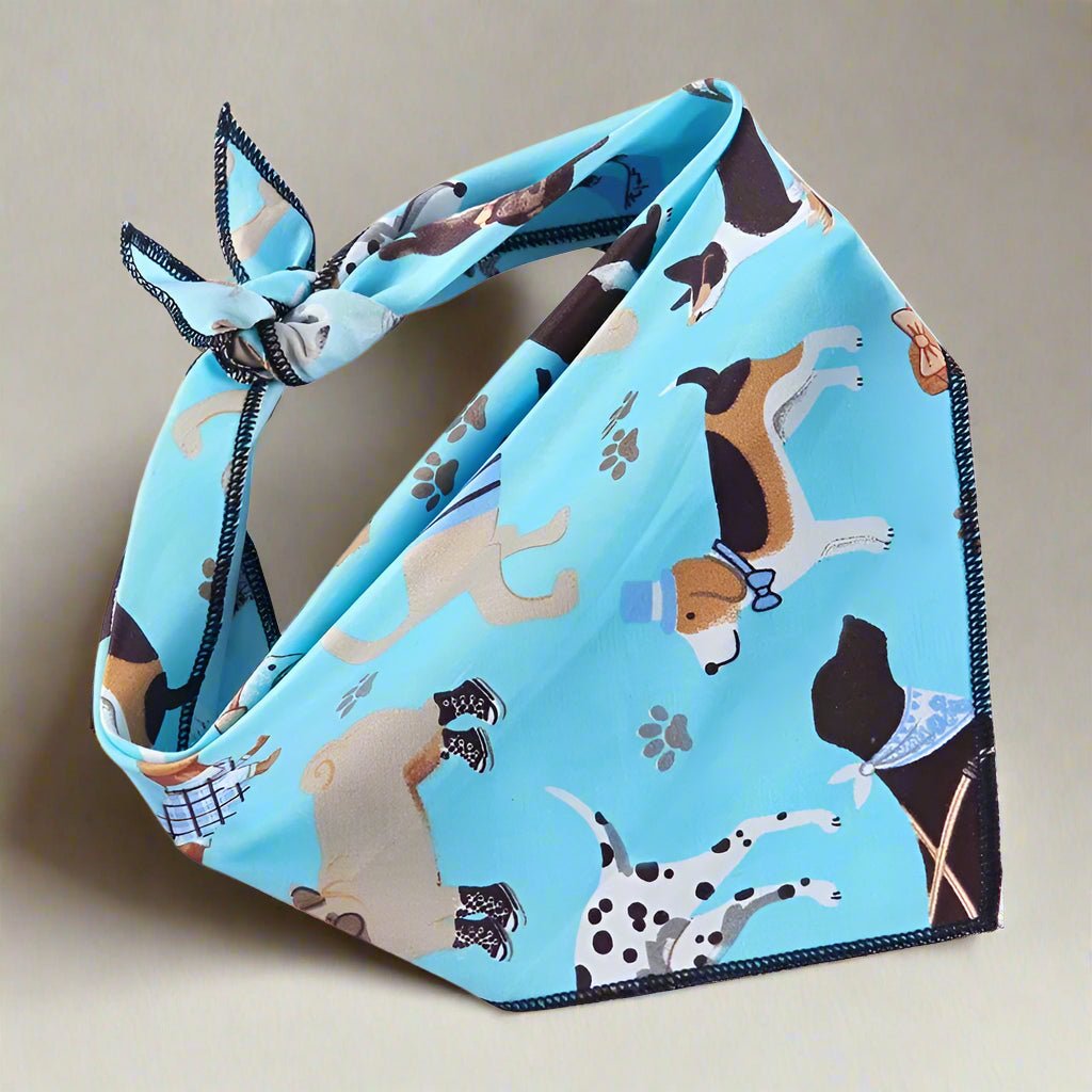 Bandana chien bleu avec motif chien