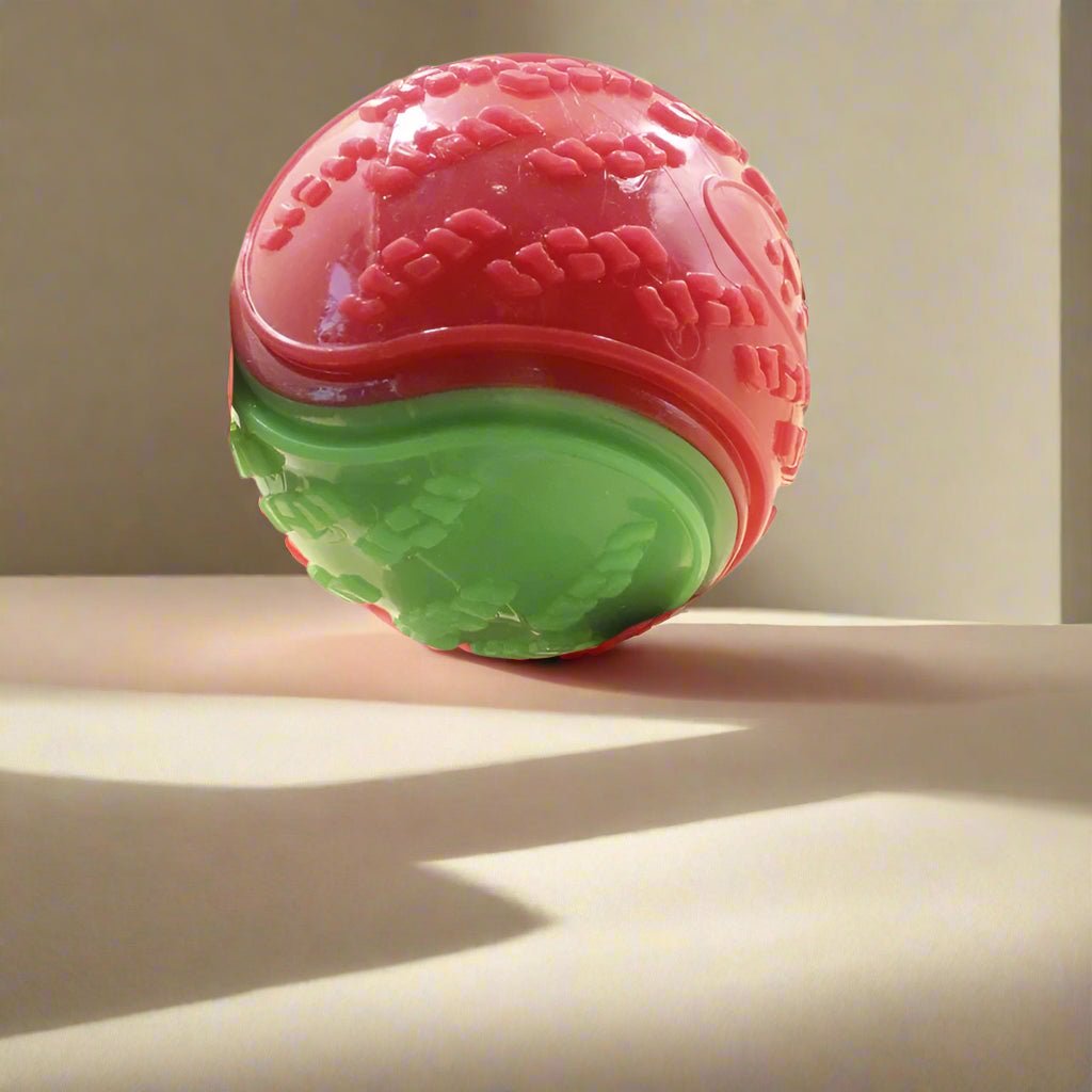 Balle pour chien rouge et vert
