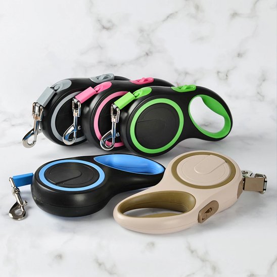 Laisse pour chien rétractable, plusieurs coloris disponibles