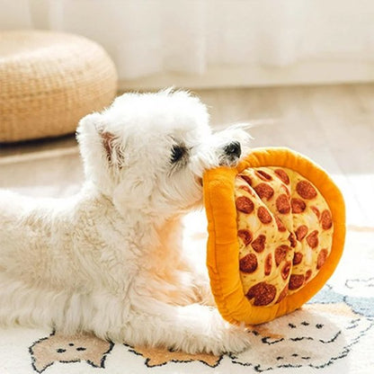 bichon blanc avec un jouet pour chien dans sa bouche
