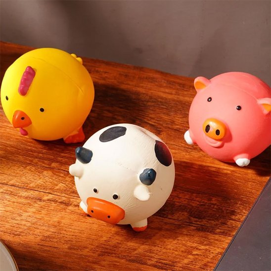 jouet pour chien vache cochon et canard