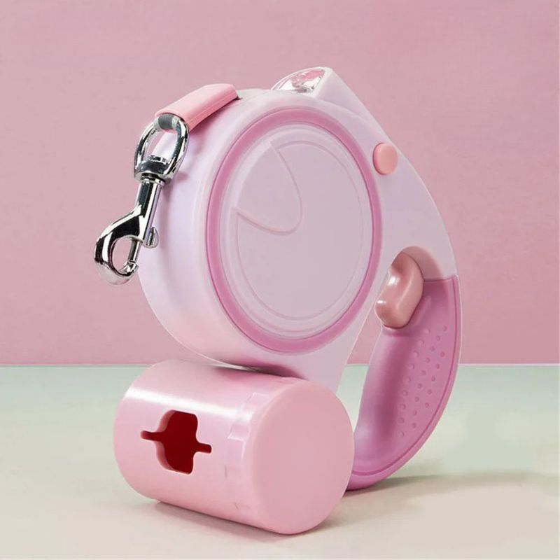 laisse-pour-chien-retractable-rose
