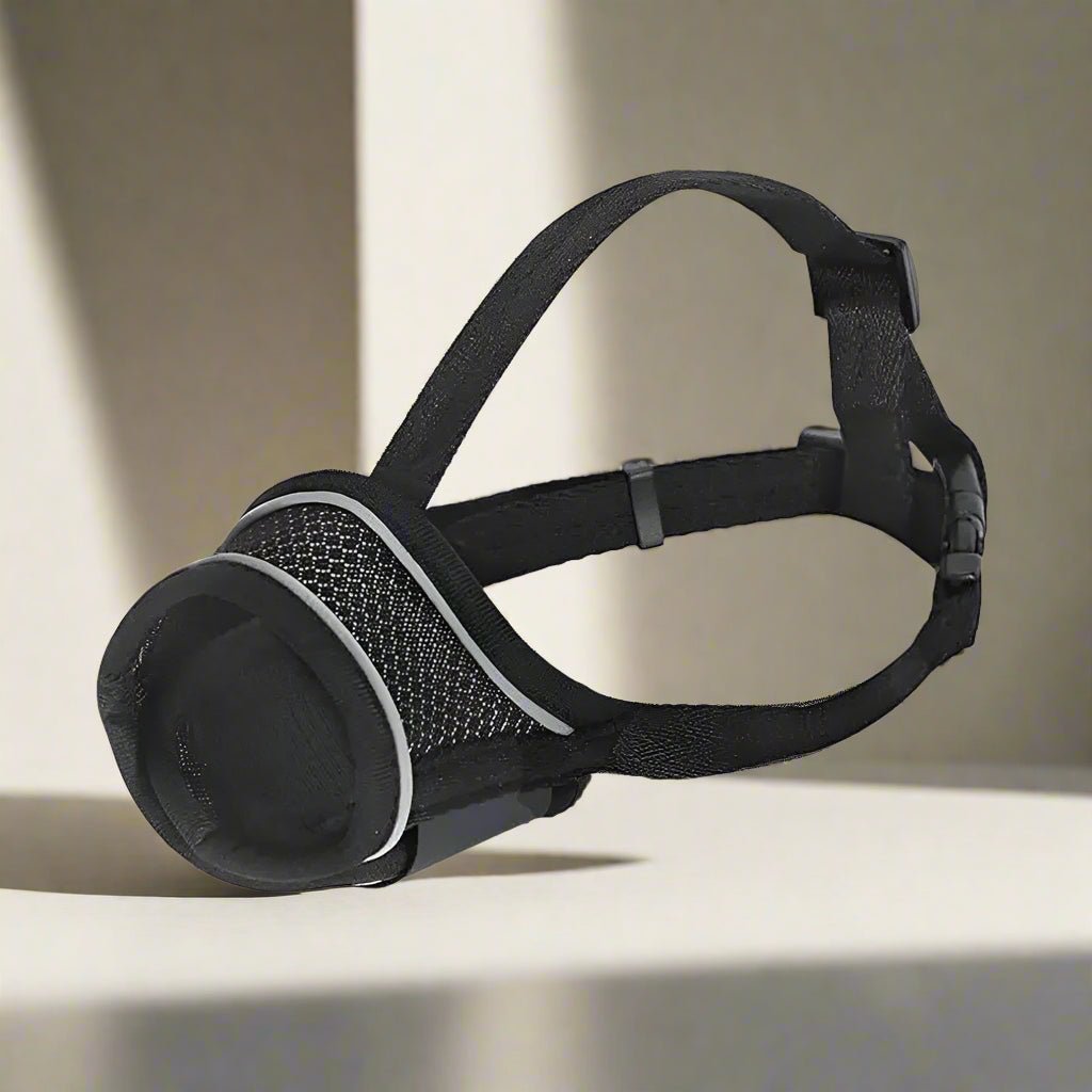 muselière pour chien en tissu noir respirant