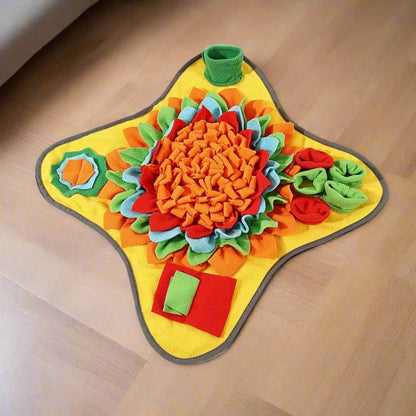Tapis de fouille chien jaune